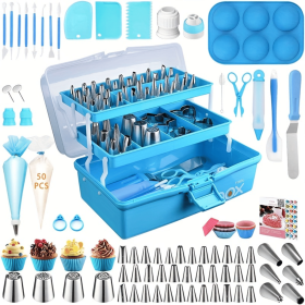 Cake Decorating Tools Supplies Kit, 236 Pieces Baking Accessories with Storage Case, Frosting Piping Kit