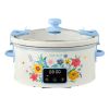6-Quart Slow Cooker, Locking Lid, Digital, Brilliant Blooms