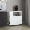 Linden Kitchen Cart with Microwave Shelf.White