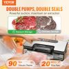 Vacuum Sealer Machine, 90Kpa 130W Powerful Dual Pump and Dual Sealing, Dry and Moist Food Storage