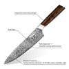 Japanese Chef Knife Kitchen Knife High Carbon German Steel Cooking Knives Damascus Pattern Japanese Knife With Ergonomic Handle For Home Kitch