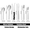 72 Pieces Silverware Set with Steak Knives, Stainless Steel Pattern Design Cutlery Set