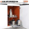 2 Tier 14"W x 21"D Pull Out Cabinet Organizer, Heavy Duty Slide Out Pantry Shelves, Chrome-Plated Steel Roll Out Drawers