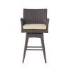 Modern Outdoor Multi-Brown Wicker Swivel Barstool with Tapered Legs, 1-Piece
