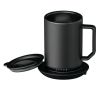 Mug & Charging Coaster, 12oz. Stainless Steel Self Heating Coffee Mug with Lid, 3.5" x 3.5" x 5"