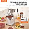 Commercial Burger Patty Maker, 150mm/6inch Hamburger Beef Patty Maker, Heavy Duty Food-Grade Stainless Steel Bowl Burger Press Machine