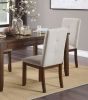Dark Cherry Finish 5pc Dining Set Table and 4 Side Chair Chenille Upholstery Functional Drawers Table Wooden Funiture Dining Kitchen Set