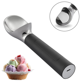 Scoop EZ LED Heated Ice Cream Scoop Thermostatic And Rechargeable (Color: Black)