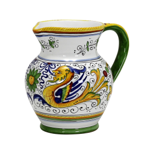 RAFFAELLESCO: Pitcher (size: 6 DIAM. X 6.5 HIGH ( 1 Liter - 34 Oz.) (Dimensions measured in Inches))