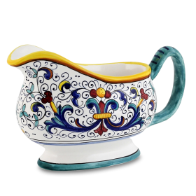 RICCO DERUTA Sauce Boat (size: 6.75 Long. X 3.5 WIDE X 5 HIGH (8.5 Long with handles) (Dimensions measured in Inches))