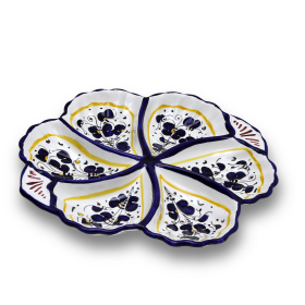 ORVIETO ROOSTER: Serving Tray (Color: Blue, size: 13 DIAM x 2 HIGH (Dimensions measured in Inches))