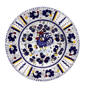 ORVIETO ROOSTER: Salad Plate (Color: Blue, size: 8 DIAM. (Dimensions measured in Inches))