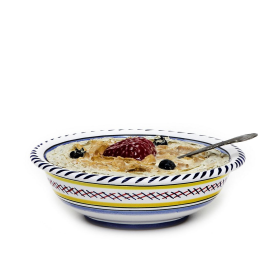 ORVIETO ROOSTER Salad/Cereal Bowl (Color: Blue, size: 7.5 DIAM. X 2.25 HIGH/DEEP (Dimensions measured in Inches))