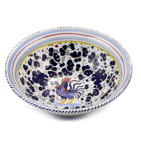 ORVIETO ROOSTER Bowls for Serving Pasta or Salad (Color: Blue, size: 13.5 DIAM. X 5 HIGH (Dimensions measured in Inches))