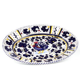 ORVIETO ROOSTER Platter (Color: Blue, size: 17 X 13 (Dimensions measured in Inches))