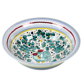 ORVIETO ROOSTER Bowls for Serving Pasta or Salad (Color: Green, size: 13.5 DIAM. X 5 HIGH (Dimensions measured in Inches))