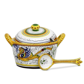 RAFFAELLESCO BUTTER TRAY & CHEESE BOWLS (size: 6 DIAM. X 3.5 HIGH (Dimensions measured in Inches))