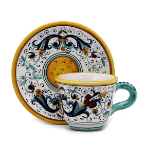 RICCO DERUTA Cups & Saucers (size: 2 Diam X 2 High (2 Oz.) (Dimensions measured in Inches))