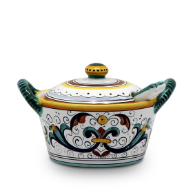 RICCO DERUTA BUTTER TRAY & CHEESE BOWLS (size: 6 DIAM. X 3.5 HIGH (Dimensions measured in Inches))