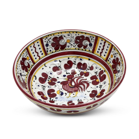 ORVIETO ROOSTER Bowls for Serving Pasta or Salad (Color: Red, size: 10 DIAM. (Dimensions measured in Inches))