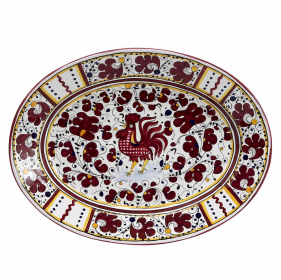 ORVIETO ROOSTER Platter (Color: Red, size: 17 X 13 (Dimensions measured in Inches))