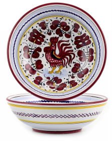 ORVIETO ROOSTER Coupe Bowls (Color: Red, size: 8 DIAM. X 3 HIGH (Dimensions measured in Inches))