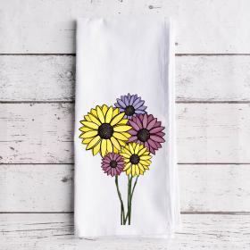 Bright Sunflowers - Tea Towel (Style: Waffle Weave)