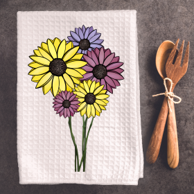 Bright Sunflowers - Tea Towel (Style: Flat Weave)