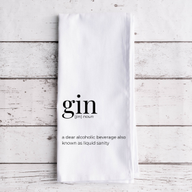 Gin Definition - Bar Towel (Style: Waffle Weave)