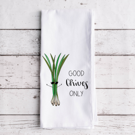 Good Chives Only - Tea Towel (Style: Flat Weave)