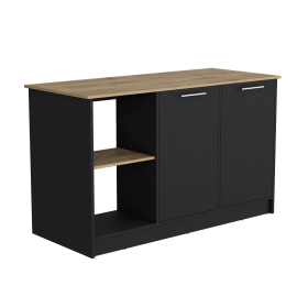 Juniper Kitchen Island (Color: Black / Macadamia)