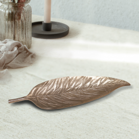 Handmade Decorative Bronze Color Coated Aluminium Tray (Color: Bronze, size: 10.23 x 3.54 x 0.46cm)