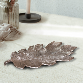 Handmade Decorative Bronze Color Coated Aluminium Tray (Color: Bronze, size: 8.26 x 4.13 x 0.9cm)