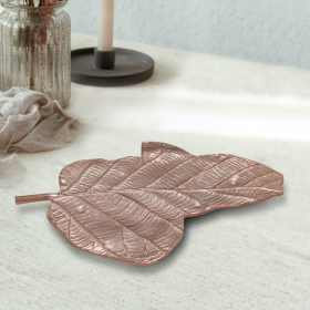 Handmade Decorative Bronze Color Coated Aluminium Tray (Color: Bronze, size: 7.08 x 4.72 x 0.74cm)