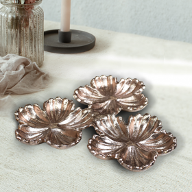 Handmade Decorative Bronze Color Coated Aluminium Tray (Color: Bronze, size: 8.26 x 8.26 x 0.98 cm)