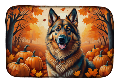 Autumn Leaves Dish Drying Mat (Dog Breed: Belgian Tervuren, size: 14  x 21")