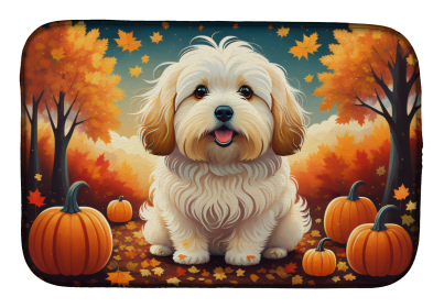 Autumn Leaves Dish Drying Mat (Dog Breed: Coton De Tulear, size: 14  x 21")