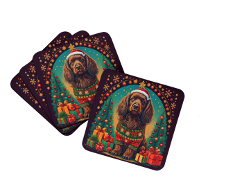 Enchanted Christmas Foam Coasters (Design: Boykin Spaniel, size: 3.5)
