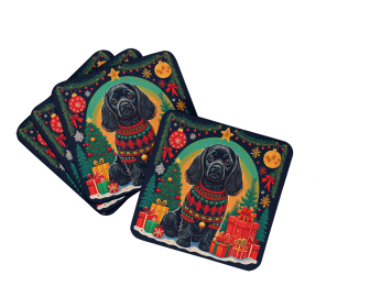 Enchanted Christmas Foam Coasters (Design: Cocker Spaniel Black, size: 3.5)