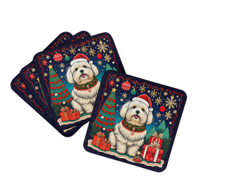 Enchanted Christmas Foam Coasters (Design: Coton De Tulear, size: 3.5)