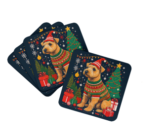 Enchanted Christmas Foam Coasters (Design: Lakeland Terrier, size: 3.5)