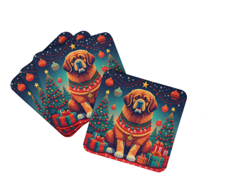 Enchanted Christmas Foam Coasters (Design: Tibetan Mastiff, size: 3.5)
