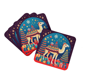 Animal Christmas Foam Coasters (Design: Camel 1173, size: 3.5)