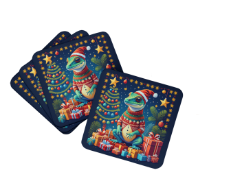 Animal Christmas Foam Coasters (Design: Gecko 1180, size: 3.5)