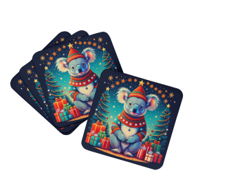Animal Christmas Foam Coasters (Design: Koala 1186, size: 3.5)