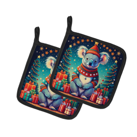 Animal Christmas Pair of Pot Holders (Design: Koala 1186, size: 7.5HX7.5W)