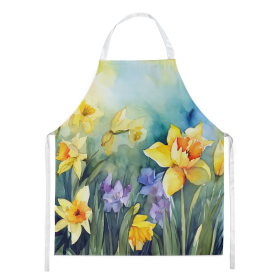 Flowers in Watercolor Apron (Dog Breed: Daffodils 1561, size: large)