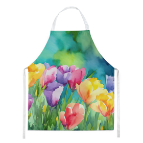 Flowers in Watercolor Apron (Dog Breed: Freesias 1566, size: large)