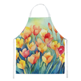 Flowers in Watercolor Apron (Dog Breed: Freesias 1569, size: large)