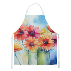 Flowers in Watercolor Apron (Dog Breed: Gerbera Daisies 1571, size: large)